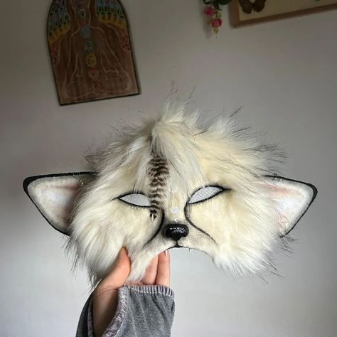 Deer Therian Mask, Kemonomimi Cosplay, Therian Mask Ideas, Fantasy Mask, Cat Mask Diy, Therian Gear, Deer Mask, Felt Animal Masks, Forest Dweller