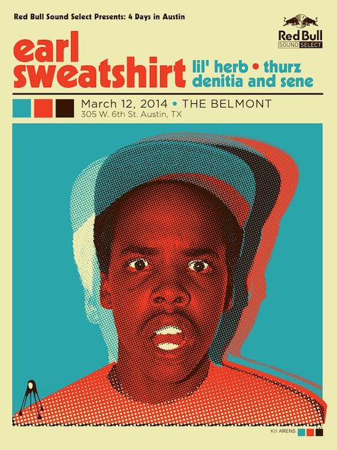 Earl Sweatshirt Austin, TX Lil Herb, Future Poster, Earl Sweatshirt, Hip Hop Poster, Odd Future, Music Wall, Gig Posters, Art Collage Wall, Picture Collage