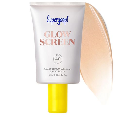 Glowscreen Sunscreen SPF 40 PA+++ - Supergoop! | Sephora Supergoop Sephora, Supergoop Glowscreen, Oily Skincare, Tinted Sunscreen, Suncare, Oily Skin Care, Korean Skin, Broad Spectrum Sunscreen, Spf Sunscreen