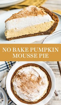 Pumpkin Mousse Pie, Pie For Thanksgiving, Whipped Pumpkin, Mousse Pie, No Bake Pumpkin, Pumpkin Mousse, Handle The Heat, Homemade Pumpkin Spice, Easy Pumpkin Pie