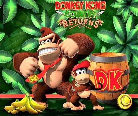 Donkey Kong And Diddy Kong, Donkey Kong Party, Kong Wallpaper, Vietnam Art Design, Donkey Kong Country Returns, Nintendo Tattoo, Don King, Batman Comic Cover, Super Nintendo Games