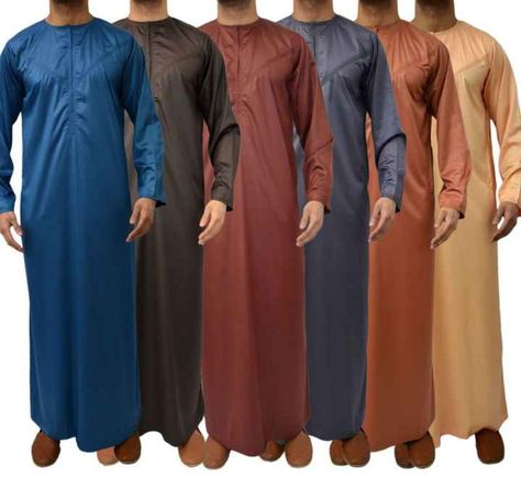 Source Men Thobs Men Abayas mens Daffah Muslim thobe on m.alibaba.com Middle Eastern Clothing, Jalabia Styles, Arab Men Fashion, African Clothing For Men, Mens Designer Shirts, Men's Outfits, Muslim Outfits, Designer Label, Fabric Textures