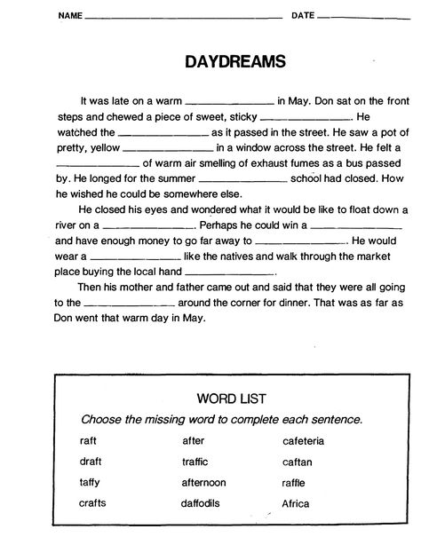 Cloze Passages For 2nd Grade, Cloze Passage Worksheets, Recount Text, Activities Sheets, Reading Skills Worksheets, 4th Grade Reading Worksheets, Speaking Topics, Esl Materials, Cloze Passages