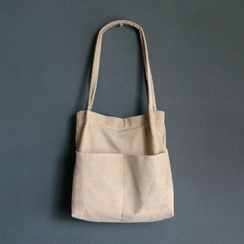 Corduroy Bag, Corduroy Tote Bag, Tote Bag With Pockets, Tote Bags For School, Sewing Bags, Girls Tote, Back To School Gift, Eco Bag, School Gift