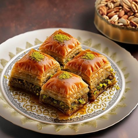 Baklava Indulge in the sweet, nutty layers of Baklava, a beloved Turkish pastry. This recipe layers flaky phyllo dough with a rich filling of mixed nuts, sweetened with a fragrant syrup. . . . . Author: zeyozdemirr #Recipe #ExoticFlavour #PhylloDough #SweetPastry #TraditionalRecipe #TurkishDessert Turkish Pastry, Natas Recipe, Apple Pie Recipe Homemade, Turkish Baklava, Baklava Recipe, Turkish Desserts, Phyllo Dough, Homemade Apple Pies, Flaky Pastry