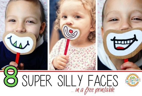 SILLY FACES PRINTABLE Emotions Preschool, Emotions Activities, Silly Kids, Family Fun Night, Games Kids, Diy Gifts For Kids, Printable Activities For Kids, Silly Faces, Printable Activities