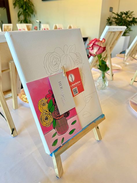 Sip And Paint Party Aesthetic, Mother’s Day Sip And Paint, Diy Paint And Sip Party Ideas, Paint Party Set Up, Paint And Sip Hens Party, Christian Paint And Sip Ideas, Christian Paint Party Ideas, Sip And Paint Party Decorations, Paint Night Set Up