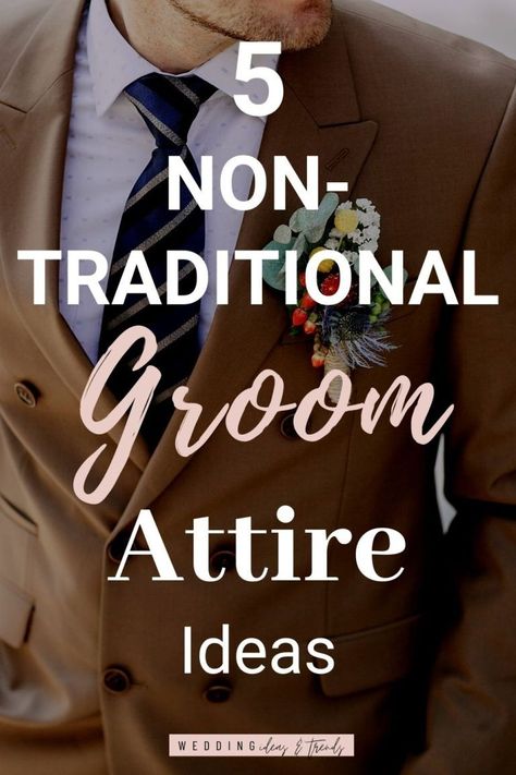 Grooms, It’s time to stand out from the crowd! With an alternative wedding attire. Get those 5 Non-Traditional Groom Attire Ideas, and express your sense of style. Check out my post and see how you can make a stylish groom look that fits perfect to a summer beach, garden, Boho, rustic and outdoor wedding. From Casual and Non formal groom outfit to formal unique Colored Suit for grooms and a pair of shoes that match your groom style like white sneakers. Mens Wedding Groom Outfit, Men’s Wedding Attire Groom, Non Suit Wedding Grooms, Non Tux Wedding Groom Attire, Boho Groom Outfit, Casual Wedding Looks For Men, Casual Groom Wedding Attire, Wedding Suit Alternative, No Suit Wedding Grooms