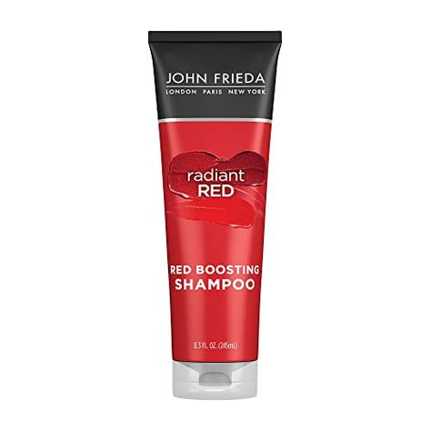 John Frieda Radiant Red Red Boosting Shampoo, Daily Shampoo, Helps Enhance Red Hair Shades, 8.3 Ounce, with Pomegranate and Vitamin E Shampoo For Red Hair, Red Hair Shades, Red Hair Shampoo, Shades Of Red Hair, Best Shampoo, Cleansing Shampoo, Radiant Red, John Frieda, Hair Curling