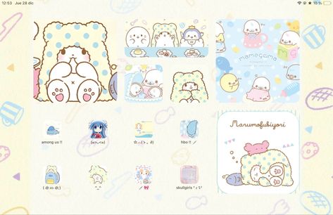 #cutecore🎀🦴🍮🐾 Cutecore Ipad Layout, Ipad Themes Pink, Kawaii Ipad Homescreen, Cutecore Ipad Wallpaper, Cutecore Wallpaper Ipad, Themes For Ipad, Tablet Layouts, Ipad Ideas Homescreen, Cutecore Homescreen