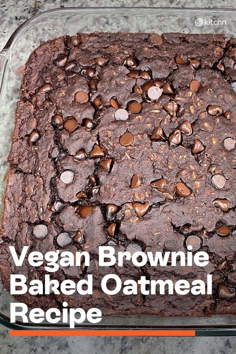 Vegan Oatmeal Brownies, Healthy Baked Deserts, Gluten Free Baked Oatmeal Recipes, Healthy Vegan Baked Oatmeal, Vegan Brownie Baked Oatmeal, Brownie Baked Oatmeal No Banana, Baked Oatmeal Recipes Vegan, Chocolate Baked Oatmeal Recipes, Baked Oatmeal Brownie