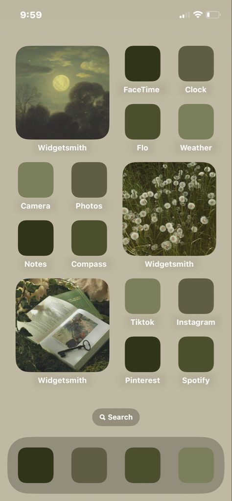 Earthy Phone Layout, Productive Iphone Layout, Ipad Homescreen Ideas Aesthetic Green, Green Home Screen Layout, Green Home Screen Ideas, Ipad Wallpaper Aesthetic Green, Green Ios Layout, Green Homescreen Layout, Ipad Inspiration