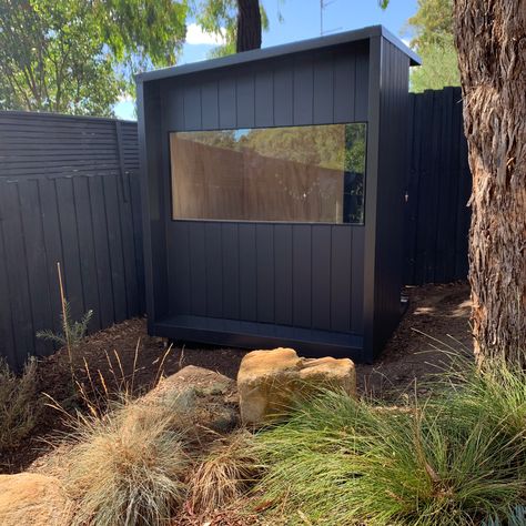 The Office Pod | Tiny Room Co. Small Garden Office Pod, Office Sheds Backyard, Garden Office Ideas, Home Office Shed, Small Garden Office, Backyard Office Shed, Garden Office Shed, Garden Pods, Tiny Office