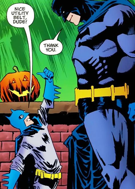 I found this totally adorable Halloween Comics, Batman Halloween, Funny Books, The Bat Man, I Am Batman, Im Batman, Batman Universe, Dc Memes, Batman Family