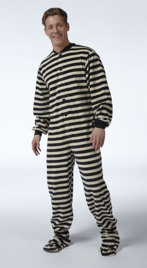 Snuggaroo Men's Black White Stripe All In One Footed Onesie Pyjamas PJs Pajamas Mens Onesie Pajamas, Pj Outfit, Mens Streetwear Outfits, Mens Pjs, Striped Pajamas, Long Nightdress, Mens Onesie, Funny Pajamas, Santa Carving