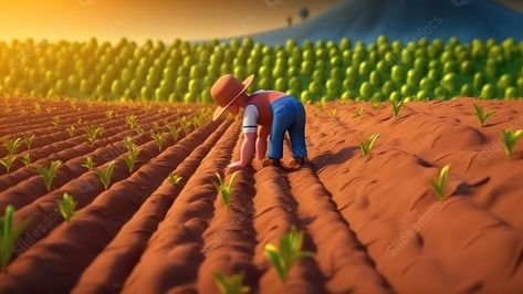 3d rendering of a small farmer cultivating and caring for the soil Soil Background, Ppt Background, Slide Background, Powerpoint Background, Ppt Presentation, Google Slides Themes, The Soil, Microsoft Powerpoint, Preschool Kids