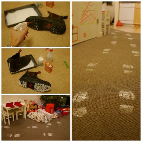 How to make Santa's boot tracks - a fun Christmas morning surprise for little kids! Christmas Morning Traditions, Santa Footprints, Its Christmas Eve, Magic For Kids, Living In Colorado, Christmas Surprise, Christmas Gifts For Girls, Toddler Christmas, Fun Christmas