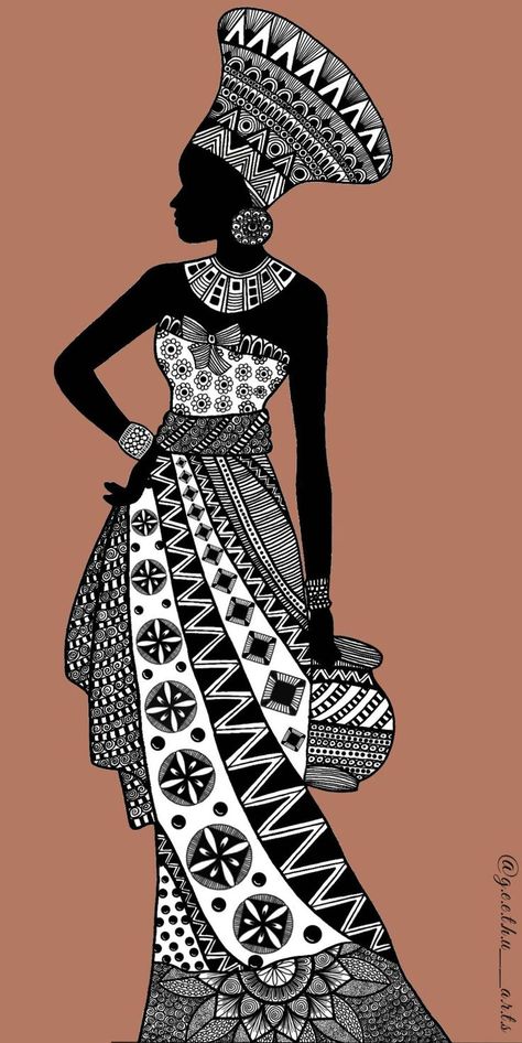 Digital art | African art projects, Fashion art illustration, African art paintings African Drawings, African Art Projects, Africa Art Design, Moda Afro, Easy Mandala Drawing, African Women Art, Boho Art Drawings, African Crafts, Afrique Art