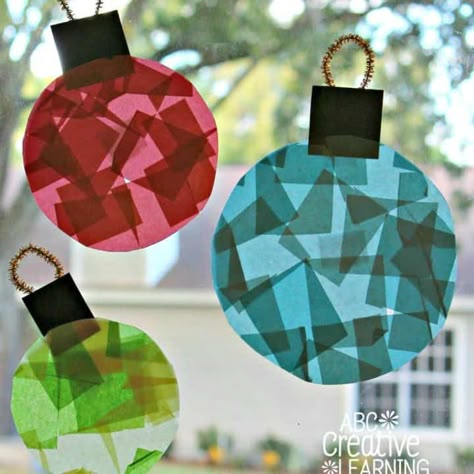 Window Ornaments, Stained Window, Preschool Christmas Crafts, Kids Christmas Ornaments, Christmas Window Decorations, Holiday Crafts For Kids, Christmas School, Preschool Christmas, Christmas Classroom