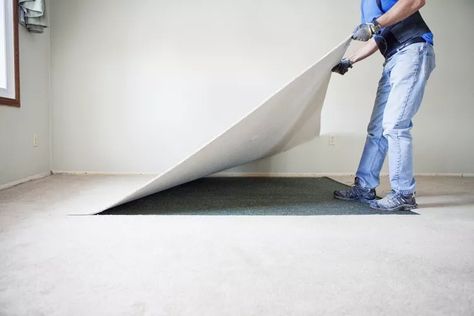 How to Remove Old Carpet Yourself in 8 Easy Steps Ripping Up Carpet, How To Remove Carpet, Carpet Steamer, Remove Carpet, Carpet Shampooer, Types Of Wood Flooring, Rug Tape, Basement Carpet, Removing Carpet