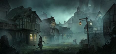 Gothic City, Dnd Locations, Fantasy Architecture, Bg Design, Painting Woman, Hollow Art, Heroic Fantasy, Color Key, Gothic Fantasy Art