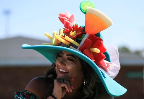 Creative Derby Hats, Funny Derby Hats, Kentucky Derby Hats Diy Ideas Fun, Diy Kentucky Derby Hat Ideas, Crazy Hat Day Ideas For Adults, Kentucky Derby Hats Diy Funny, Crazy Kentucky Derby Hats, Kentucky Derby Hats Diy Ideas, Diy Kentucky Derby Hat