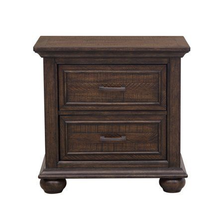 Chatham Park 2 Drawer Nightstand, Brown Transitional Style Bedroom, Charcoal Panels, Brown Nightstands, Queen Poster, Wooden Nightstand, Bedroom Sets Queen, Bedroom Panel, 2 Drawer Nightstand, Bedside Tables Nightstands