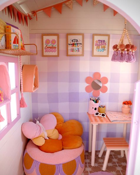 Looking back at old photos when the inside of our cubby was actually inhabitable😂 Unfortunately the wild weather has gotten in and now only the outside looks cute. Goal for the next few years is to get rid of it and replace it with a stocktank pool. That’s the dream anyway 😜 #playhouse #playroom #cubby #cubbyhouse Closet Playhouse Ideas, Girls Playhouse Interior, Inside Kids Playhouse, Closet Playhouse, Playhouse Playroom, Playhouse Interior, Kids Cubby, Kids Cubby Houses, Kids Cubbies