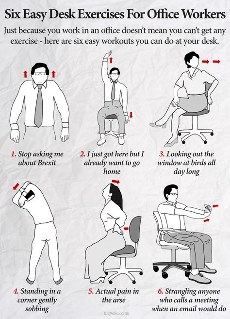 Six easy desk exercises for office workers The Poke Desk Exercises At Work, Desk Exercises, Lunch Workout, Gym Workout Apps, Office Workout, Desk Workout, Office Exercise, Hand Exercises, Bodyweight Exercises