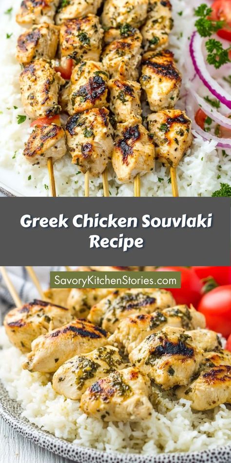 Craving the vibrant tastes of the Mediterranean? This Greek Chicken Souvlaki recipe is a flavorful way to enjoy a nutritious dinner that is sure to impress. Be sure to save it for your next cooking adventure and savor the deliciousness of Mediterranean cuisine! Greek Chicken Souvlaki Recipe, Chicken Souvlaki Recipe, Paleo Chicken Breast, Greek Chicken Souvlaki, Souvlaki Recipe, Nutritious Dinner, Lemon Vinegar, Recipe For Summer, Chicken Souvlaki