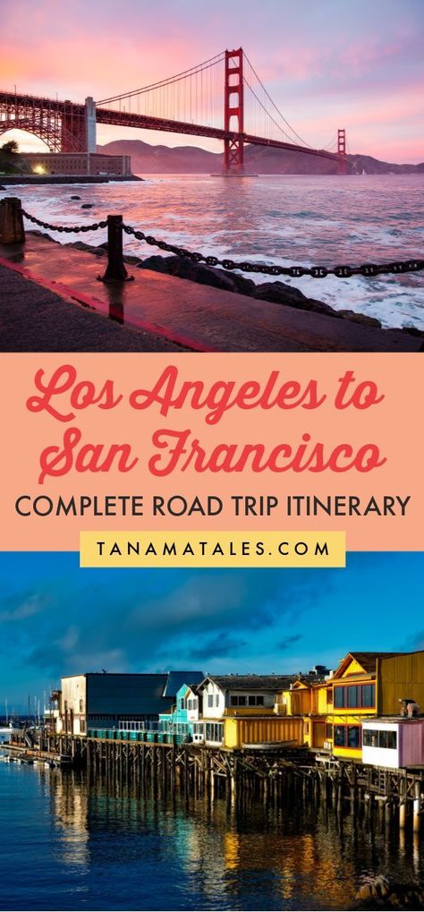 Thinking about a Los Angeles to San Francisco road trip? The distance between the two cities is not that long and there is lot to do in between.  After having driven this route more than 8 times, I have decided to give you my best advice on how to plan your own road trip. We will explore towns like Santa Barbara, Pismo Beach, San Luis Obispo, Paso Robles, Salinas and San Jose. Get into the car and let’s go! #LA #SanFrancisco #California #roadtrip San Francisco Road Trip, Coastal Highway, Travel California, California Destinations, Highway 1, Usa Travel Guide, Pismo Beach, San Francisco Travel, California Travel Road Trips