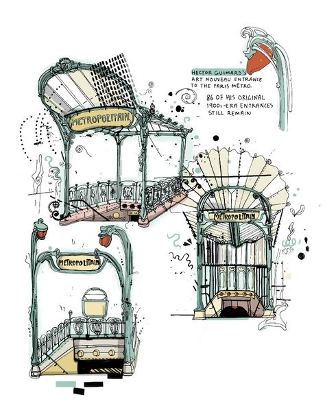 Buildings In Paris, Croquis Architecture, Metro Paris, Parisian Architecture, Visiting Paris, Paris Illustration, Paris Architecture, Building Sketch, Travel Drawing