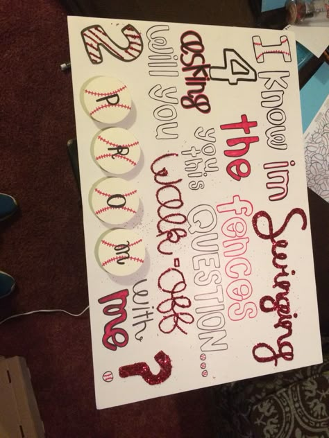 baseball inspired promposal #baseball #promposal Softball Promposal, Baseball Promposal, Winter Formal Proposal, Sadie Hawkins Proposals, Formal Proposal, Creative Prom Proposal Ideas, Sadies Proposal, Cute Hoco Proposals, Sadie Hawkins Dance