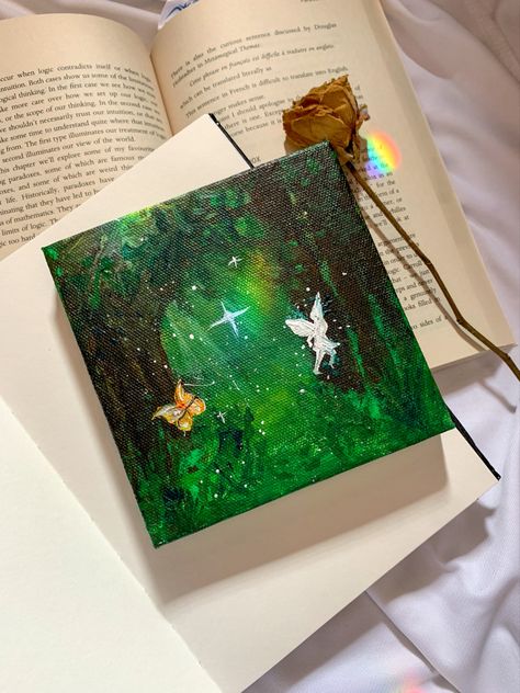 Small Square Canvas Painting Ideas, Mini Tela, Hippie Painting, Arte Van Gogh, Small Canvas Paintings, Simple Canvas Paintings, Vibes Art, Cute Canvas Paintings, Canvas Painting Designs