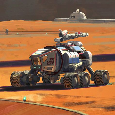 ArtStation - Interplanetary Transport System at Alpha Site, Maciej Rebisz Explorer Car, Future Tank, Space Project, Mars Exploration, Traveller Rpg, Space Stuff, Space Projects, Science Fiction Art, Futuristic Cars