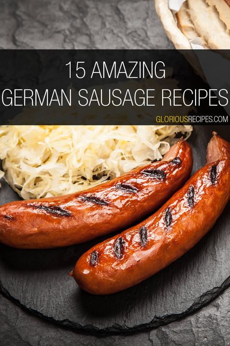 Homemade German Sausage Recipes, Recipes With German Sausage, Oktoberfest Sausage Recipes, Knockwurst Recipes Dinners, Swiss Cuisine Recipes, German Sausage Recipes Dinners, Knockwurst Recipes, German Sausage Recipes, Currywurst Recipe