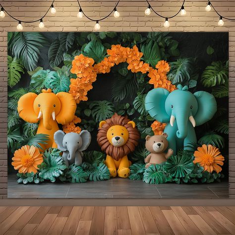 Faster shipping. Better service Safari Birthday Party Decorations, Jungle Thema, Safari Birthday Party, Safari Birthday, Birthday Photography, Jungle Theme, Backdrops For Parties, Birthday Party Decorations, Design Floral