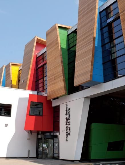 Kindergarten Architecture, School Building Design, Architecture School, Colour Architecture, Kindergarten Design, Cultural Architecture, Education Architecture, School Building, Building Facade