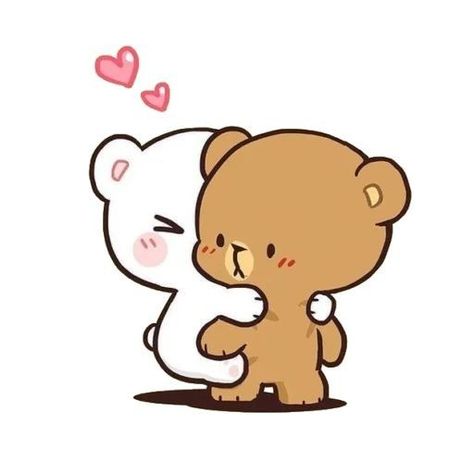 Milk And Mocha, Ladybugs Movie, Milk & Mocha, Cute Bear Drawings, Bear Tattoo, Telegram Stickers, I Love My Girlfriend, Cute Love Cartoons, Cute Doodle Art