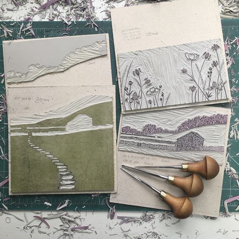 Lino blocks 3 and 4 for my Yorkshire Dales meadow print aren’t the most exciting, so here are all 4 lino blocks ready for test printing. #linocut #linoprint #reliefprinting #linoprinting #printmaking #printmakersofinstagram #yorkprintmakers #michellehughes #yorkshireart #Yorkshirelandscape #originalprint #linocutprocess #multiblockprint #wildflowers #meadows #yorkshiredales #Muker #Hawes Linocut Artists, Lino Art, Relief Printing, Lino Cut, Yorkshire Dales, Block Printing, Lino Print, Linocut Prints, Original Prints