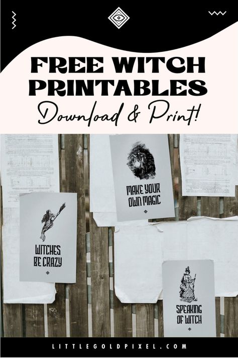 Free Witch Printables • Halloween Printables • Little Gold Pixel Witch Printables, The Witches Of Eastwick, Journal Printables Free, Teen Witch, Halloween Post, Grimoire Book, Spooky Movies, Spooky Treats, Printables Free