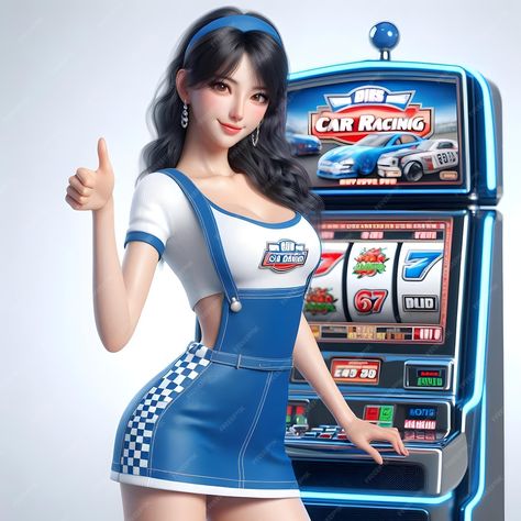 Car race lady slot game character with white plain background | Premium AI-generated image Slot Background, Casino Character, Slot Game Character, Free Slot Games, Casino Slot Machine, Plain Background, Plains Background, White Plains, Racing Games