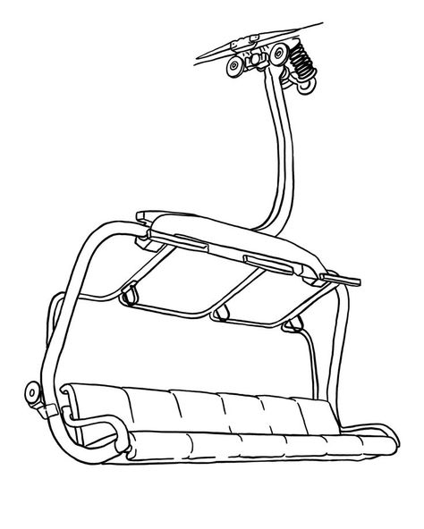 Ski Line Drawing, Chair Lift Ski, Ski Lift Illustration, Chairlift Tattoo, Ski Lift Tattoo, Ski Lift Drawing, Ski Drawing Simple, Snowboarder Illustration, Mitten Art