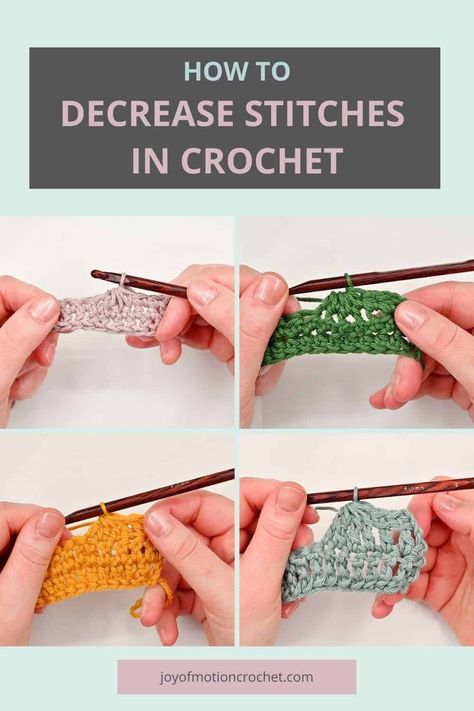 Decrease In Crochet, Invisible Decrease Crochet, Crocheting Stitches, Invisible Decrease, Half Double Crochet Decrease, Treble Crochet, Double Crochet Decrease, Single Crochet Decrease, Crochet Tutorial Pattern