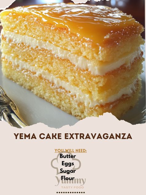 🎂 Elevate your dessert game with Yema Cake Extravaganza—rich, creamy, and utterly indulgent! 🍰✨ #YemaCakeExtravaganza #DessertGoals Yema Cake Extravaganza Ingredients: Flour (2 cups) Sugar (1 cup) Eggs (4) Butter (1/2 cup, melted) Baking powder (2 tsp) Sweetened condensed milk (1 can, 14 oz) Egg yolks (2, for yema frosting) Milk (1/2 cup) Vanilla extract (1 tsp) Instructions: Preheat oven to 350°F (175°C). Grease and flour cake pans. Mix flour, sugar, baking powder. Add eggs, melted butte... Yema Cake, Egg Yolks, Trending Recipes, Filipino Recipes, Sweetened Condensed Milk, Cake Flour, Condensed Milk, Cake Pans, 2 Cups