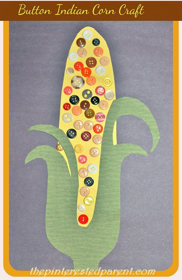 Button Indian Corn Craft - fall crafts for kids Craft Ideas Fall, Indian Corn Craft, Fall Kids Crafts, Corn Craft, November Crafts, October Crafts, Fun Fall Crafts, Indian Corn, Easy Fall Crafts