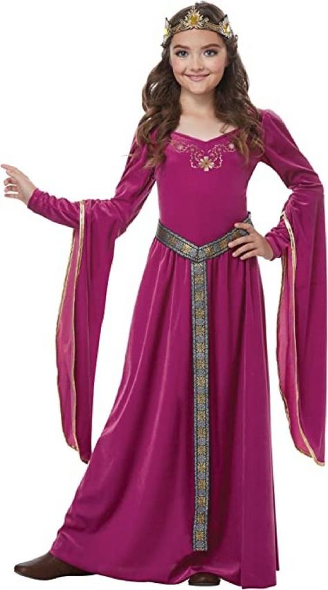 Disney-Inspired Princess Halloween Costumes That Are Just Too Cute Magenta Costume, Princess Costumes For Girls, Princess Costume Kids, Medieval Princess, Costume Toddler, Girls Fancy Dress, Princess Halloween Costume, California Costumes, Black Tees