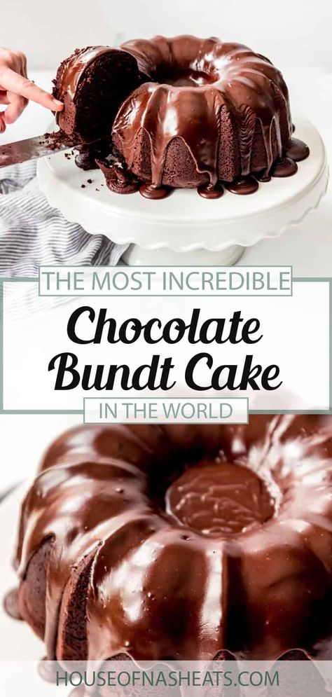 Best Chocolate Bundt Cake, Glaze Frosting, Bundt Cake Glaze, Easter Bundt Cake, Chocolate Bundt Cake Recipe, Dessert List, Icing Glaze, Fudge Icing, Mouthwatering Desserts