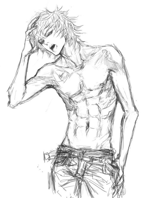 jeans by jounetsunoakai on DeviantArt Drawing Poses Male, Plan Image, Body Sketches, Art Kawaii, Boy Drawing, Art Manga, Anime Guys Shirtless, Poses References, Anatomy Drawing