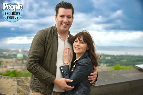 Zooey Deschanel Was ‘Clueless’ Jonathan Scott Was Proposing — Until a Sweet Moment Gave Him Away (Exclusive) Carpool Karaoke, Hgtv Star, Relationship Timeline, Two And A Half, Jonathan Scott, Blended Family, Year Of Dates, Neil Young, Zooey Deschanel